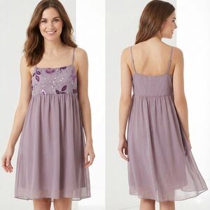 Beautiful lavender mauve sparkly sheer tunic -  small